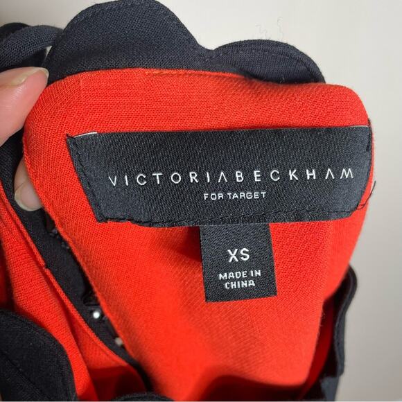 VICTORIA BECKHAM for Target Orange/Black scallop shift dress size XS - Picture 6 of 7